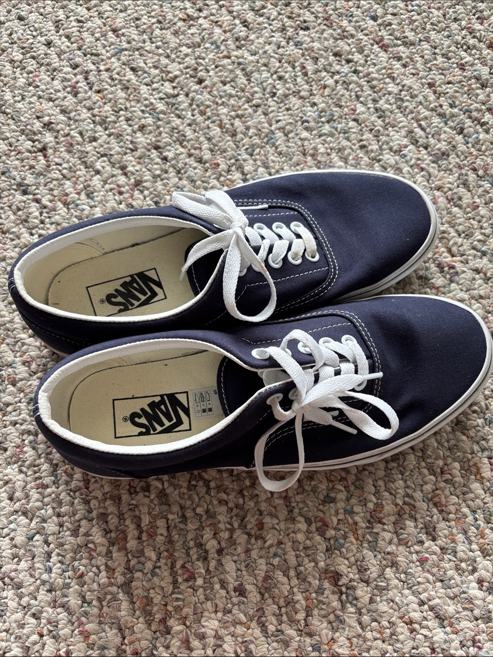 Vans Low-Top Canvas Sneakers in Navy and White size 8.5 men’s/10 women’s